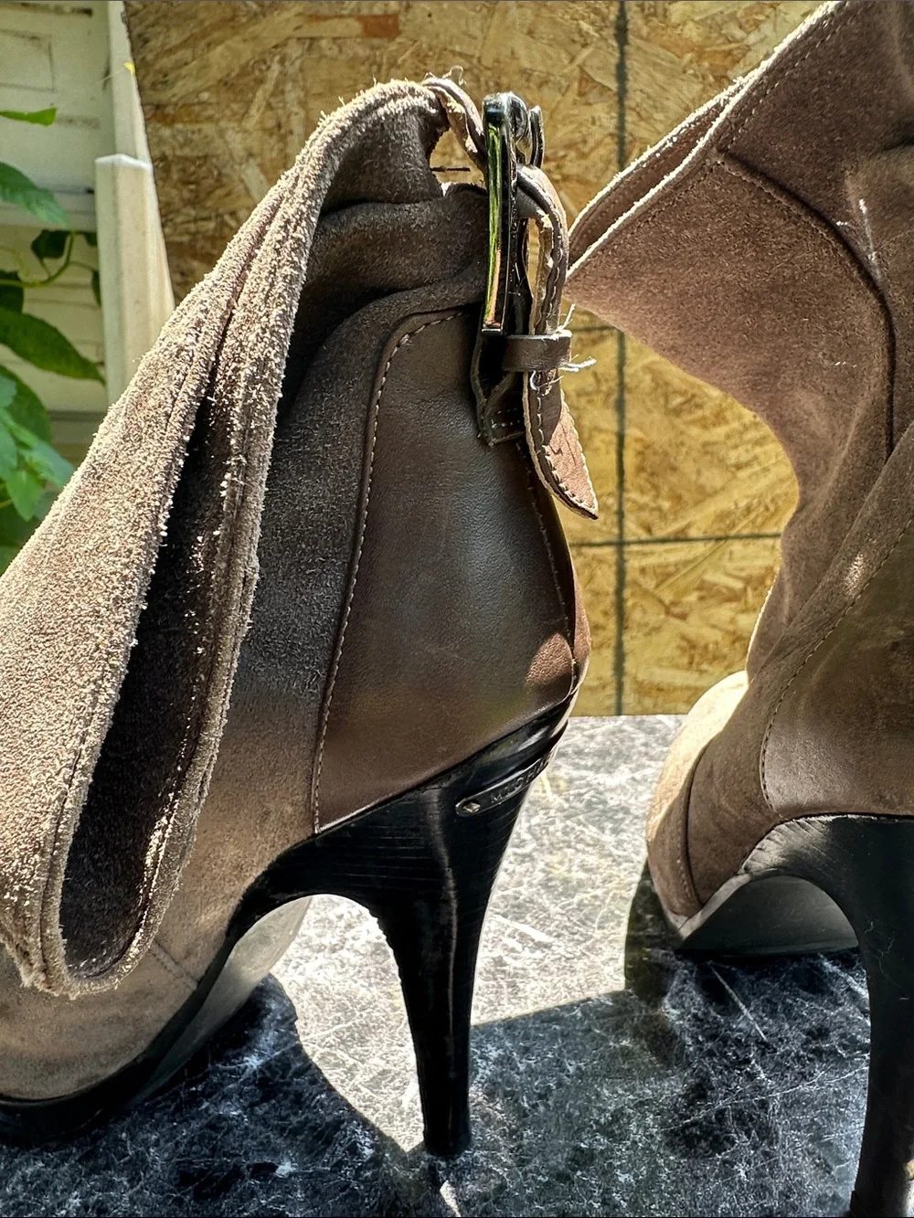 Michael Kors Fold-Over Suede Ankle Boots - Brown